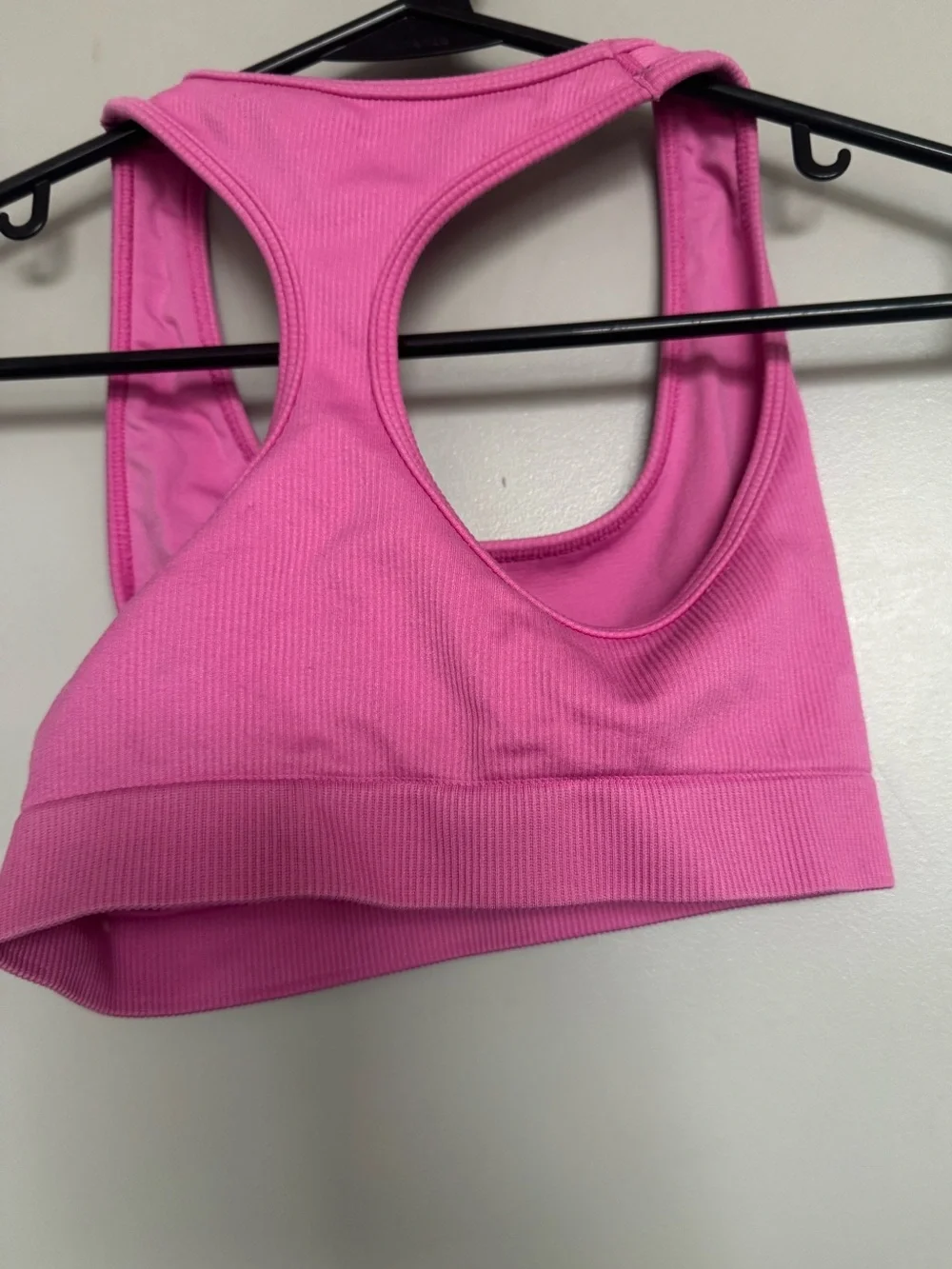 Alo Yoga Seamless Ribbed Favorite Bra in Paradise Pink XS